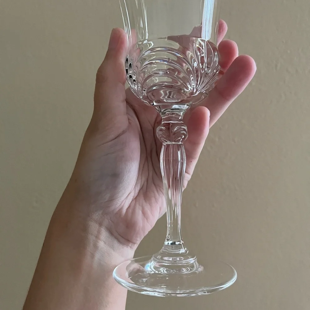 2 Royal Crystal Rock Glass Aurea Silver Rimmed